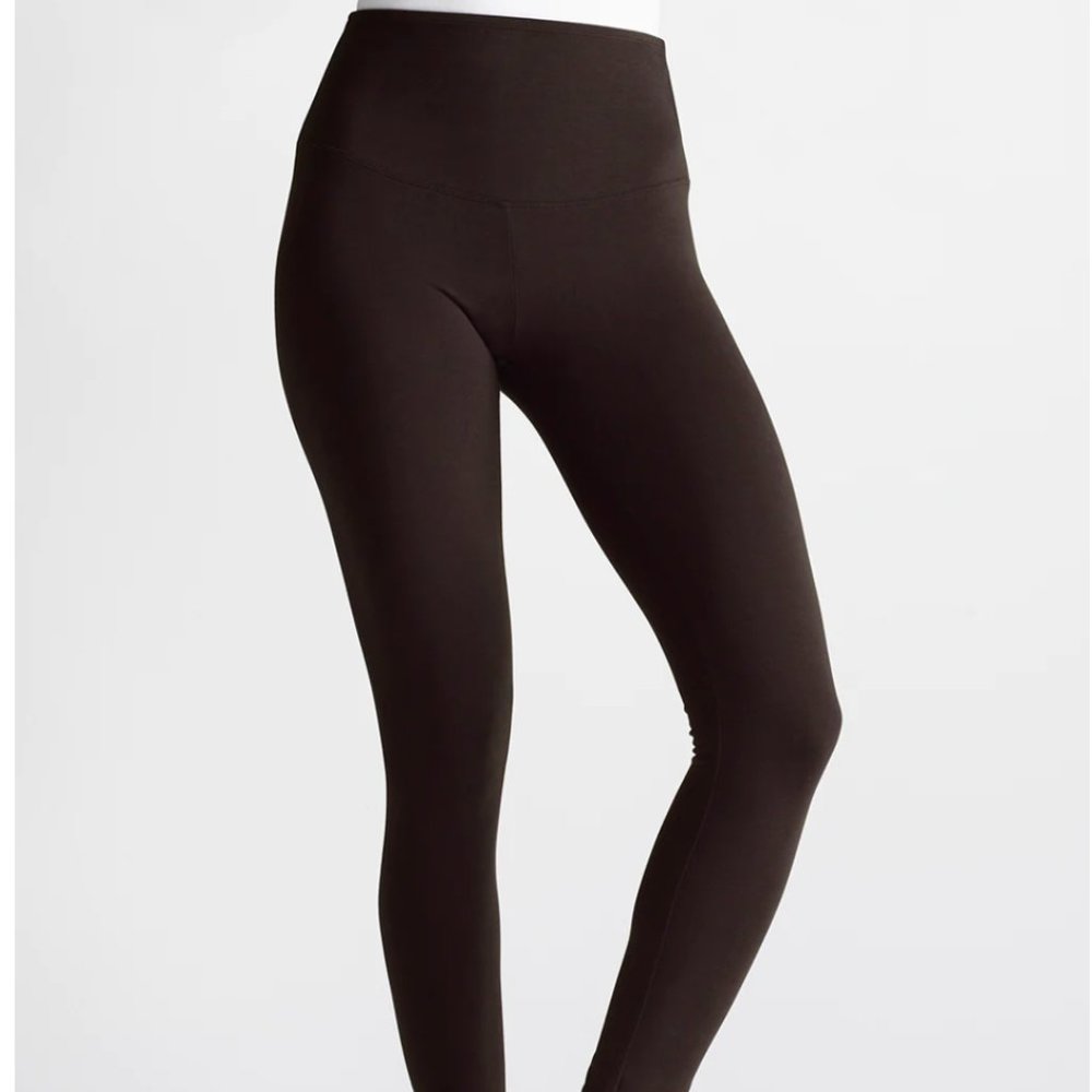 Yummie Rachel Shaping Cotton Stretch Leggings in Mole Brown (Size XS)